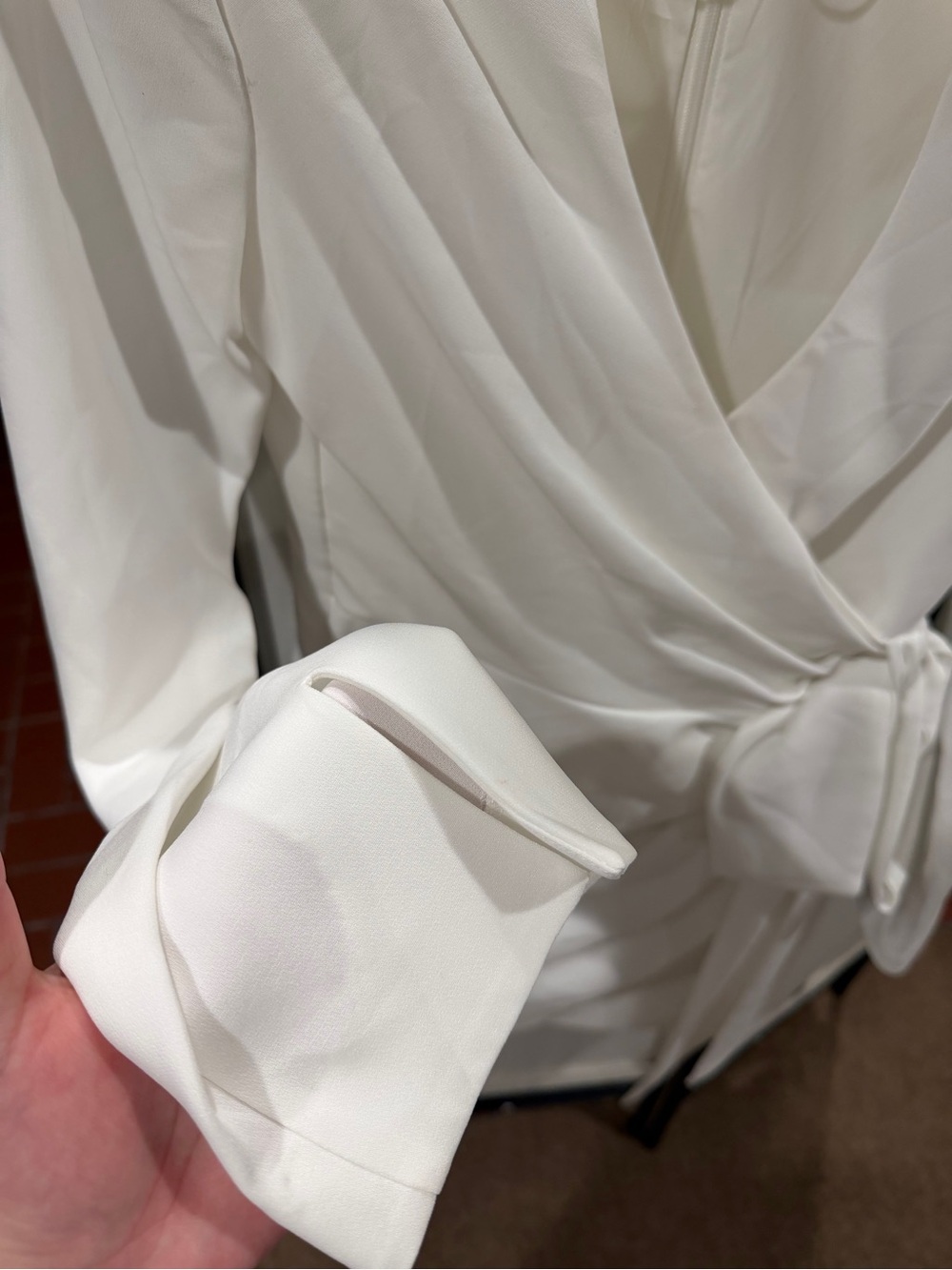 Cinq a Sept White Sierra Dress, Long Sleeve Wrap Dress - Picture 4 of 9